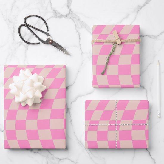 Check Pattern Peach And Pink Preppy Checkerboard  Sheets