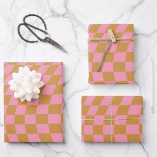 Check Pink Mustard Checkered Pattern Checkerboard  Sheets