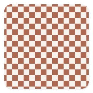 Check Rust Checkered Terracotta Checkerboard Square Sticker