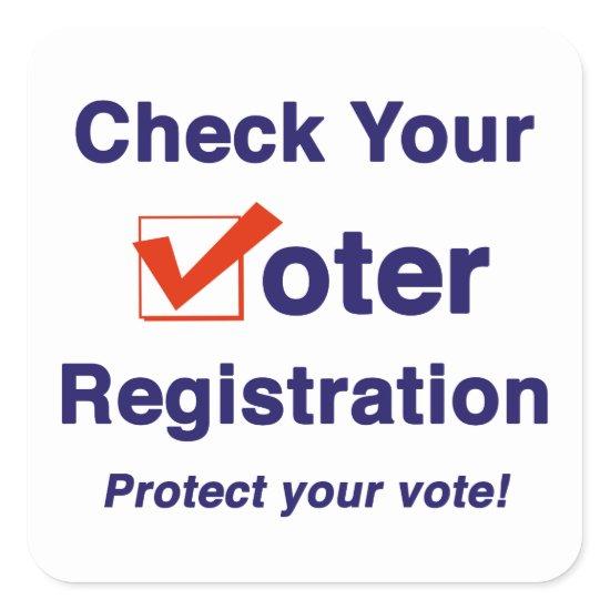 Check Your Voter Registration 2026 Election Square Sticker