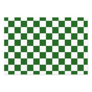 Checker Board Pattern White X Green  Sheets