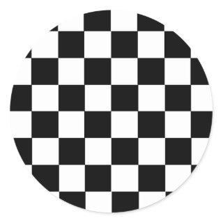 Checker Pattern Classic Round Sticker