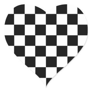 Checker Pattern Heart Sticker
