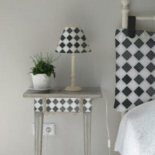 Checkerboard Diamond Black and White Decoupage Tissue Paper