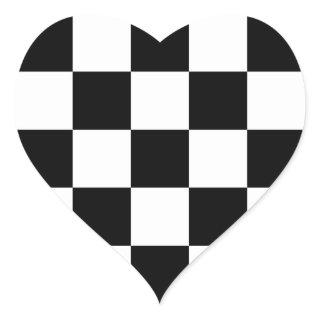"Checkerboard" Heart Shaped Stickers