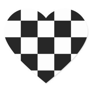 "Checkerboard" Heart Shaped Stickers