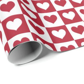 Checkerboard Hearts Pattern Valentine's Day
