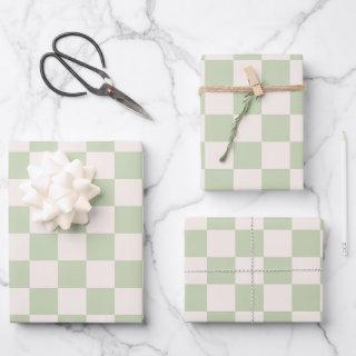 Checkerboard Pastel Green Checkered Sage Check  Sheets