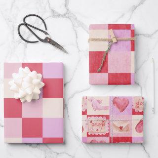 checkerboard valentine plaid red pink cream preppy  sheets