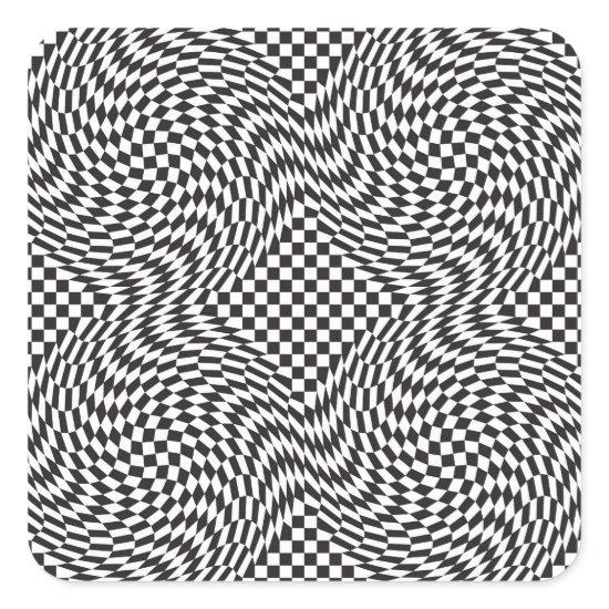 Checkerboard Warp Square Sticker