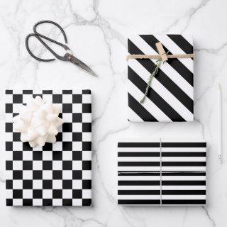 Checkered and Striped  Set of 3