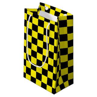 Checkered Black and Yellow Small Gift Bag