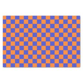 Checkered Blue and Orange Tissue Paper