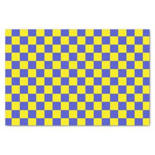 Checkered Blue and Yellow Tissue Paper