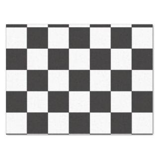 Checkered Board Pattern Black and White Classic Tissue Paper