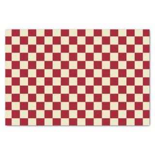 Checkered Burgundy and Cream Tissue Paper