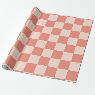 Checkered Coral Pink and Cream