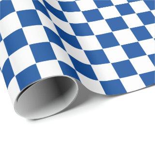 Checkered Deep Blue and White