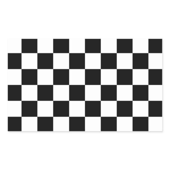 Checkered Flag Racing Design Chess Checkers Board Rectangular Sticker