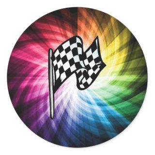 Checkered Flag Spectrum Classic Round Sticker