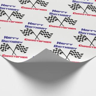 Checkered Flags Happy Birthday Personalized Gift