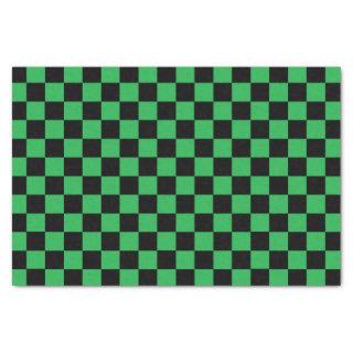 Checkered Green and Black Tissue Paper