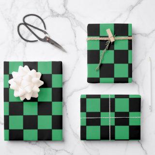 Checkered Green and Black  Sheets