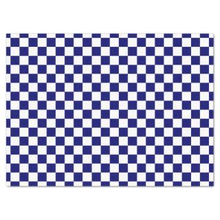 Checkered Navy White Tissue Paper