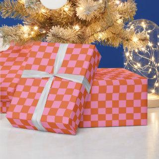 Checkered Orange and Pink