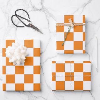 Checkered Orange and White   Sheets
