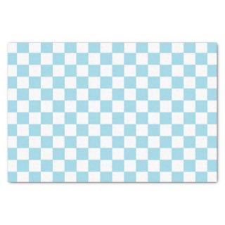 Checkered Pastel Blue and White Tissue Paper