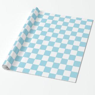 Checkered Pastel Blue and White
