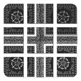 Checkered Pattern Art Print Square Sticker