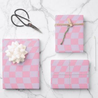 Checkered Pattern Lilac Pink Check Checkerboard  Sheets