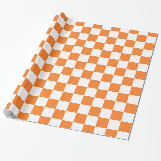 Checkered Pattern Orange and White
