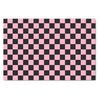 Checkered Pink and Black Tissue Paper