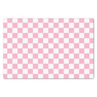 Checkered Pink and White Tissue Paper