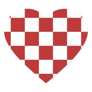 Checkered Red and White Heart Sticker
