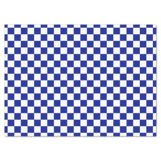 Checkered Royal Blue White Tissue Paper
