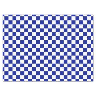 Checkered Royal Blue White Tissue Paper