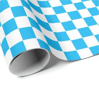 Checkered Sky Blue and White