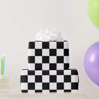 Checkered squares Black and White geometric retro