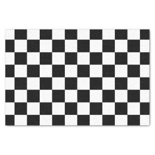 Checkered squares hot pink black geometric retro tissue paper