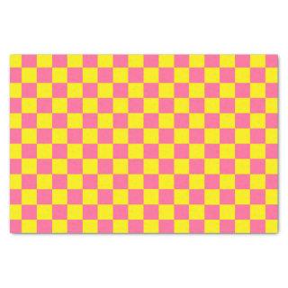 Checkered Yellow and Pink Tissue Paper