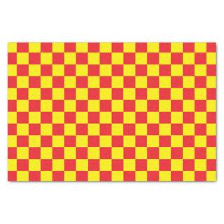 Checkered Yellow and Red Tissue Paper