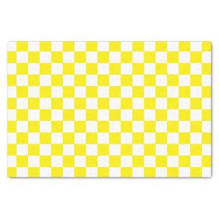 Checkered Yellow and White Tissue Paper