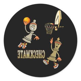 Checkmate Chess Dunk Basketball Game Board King Pa Classic Round Sticker