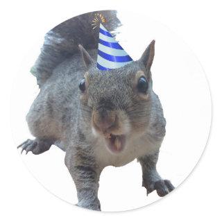 Cheeky Party Squirrel Classic Round Sticker