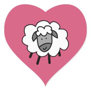 Cheeky Sheep Heart Sticker