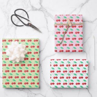 Cheerful Cherries Fruity Fun Red Green Pink  Sheets